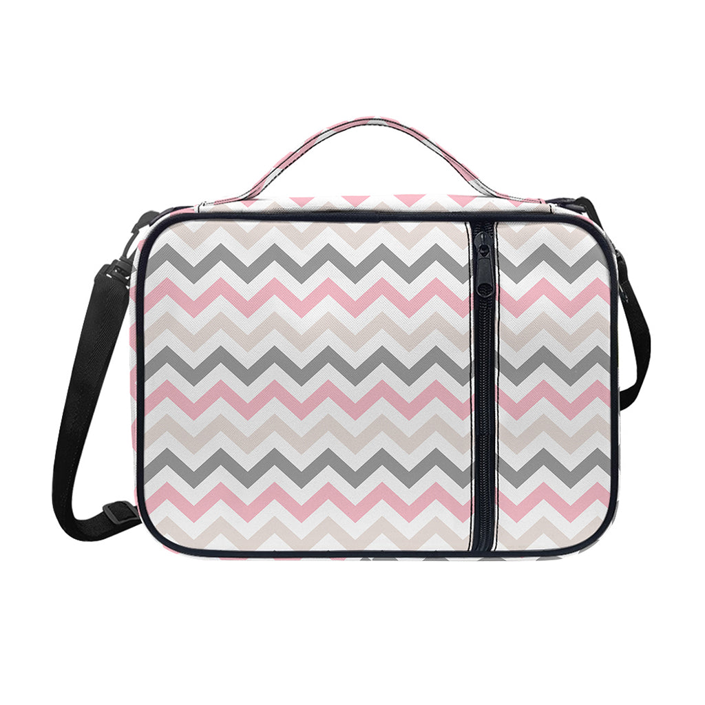 Pink White And Grey Chevron Print Shoulder Strap Bible Bag