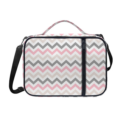 Pink White And Grey Chevron Print Shoulder Strap Bible Bag
