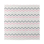 Pink White And Grey Chevron Print Silk Bandana