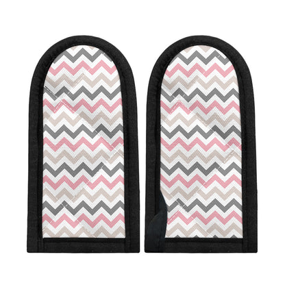 Pink White And Grey Chevron Print Skillet Handle Cover