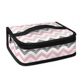 Pink White And Grey Chevron Print Small Lunch Bag