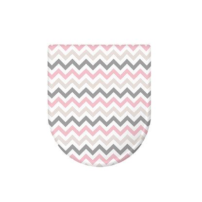 Pink White And Grey Chevron Print Toilet Lid Cover