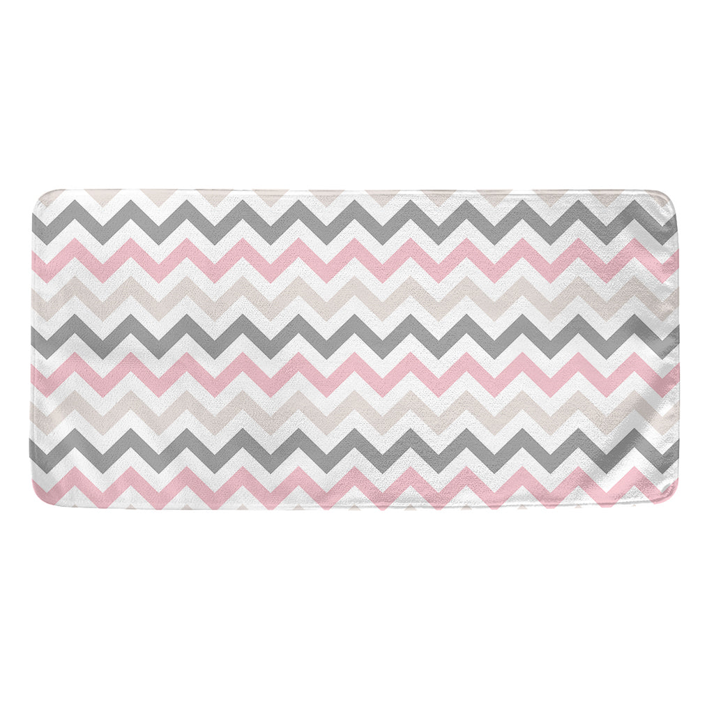 Pink White And Grey Chevron Print Towel