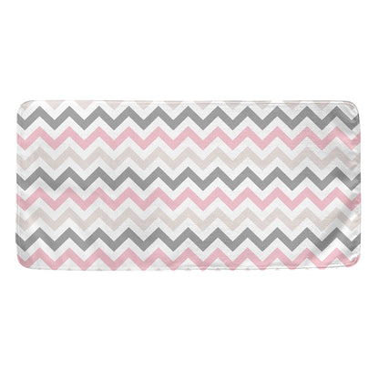 Pink White And Grey Chevron Print Towel