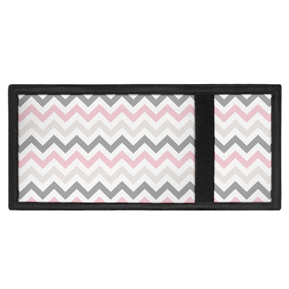 Pink White And Grey Chevron Print Trifold Wallet