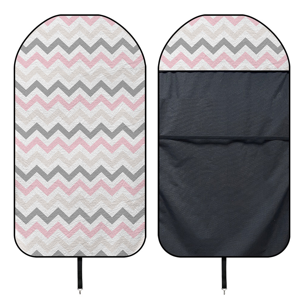 Pink White And Grey Chevron Print Waterproof Car Seat Cover