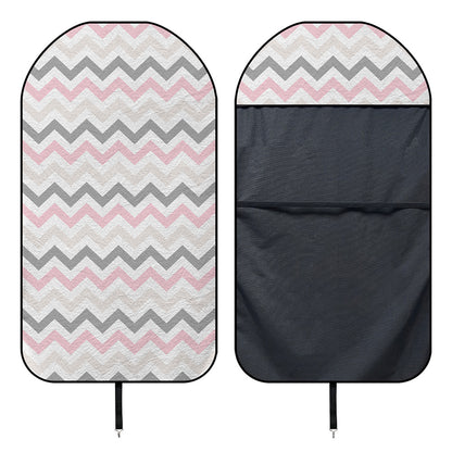 Pink White And Grey Chevron Print Waterproof Car Seat Cover