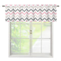 Pink White And Grey Chevron Print Window Valance