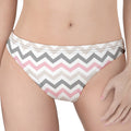 Pink White And Grey Chevron Print Women's Thong