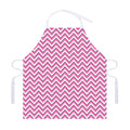 Pink White And Navy Chevron Print Adjustable Apron
