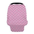 Pink White And Navy Chevron Print Baby Seat Cover