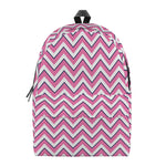 Pink White And Navy Chevron Print Backpack
