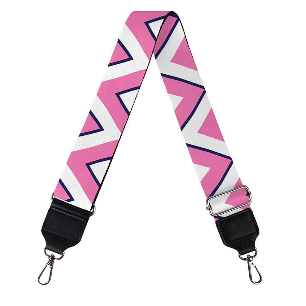 Pink White And Navy Chevron Print Bag Strap