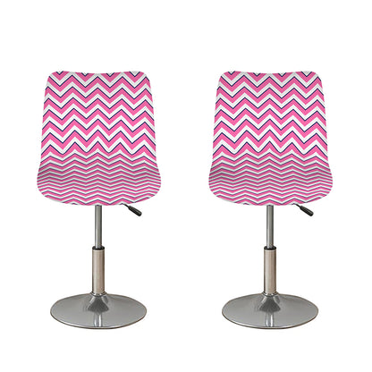 Pink White And Navy Chevron Print Bar Stool Covers