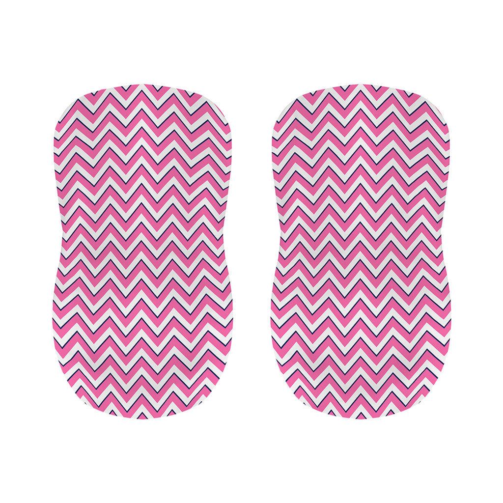 Pink White And Navy Chevron Print Bar Stool Covers