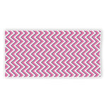 Pink White And Navy Chevron Print Beach Towel