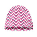 Pink White And Navy Chevron Print Beanie