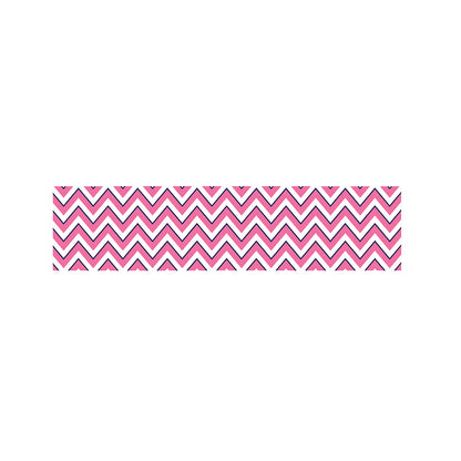 Pink White And Navy Chevron Print Bed Runner
