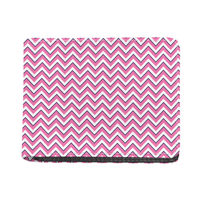 Pink White And Navy Chevron Print Bifold Wallet