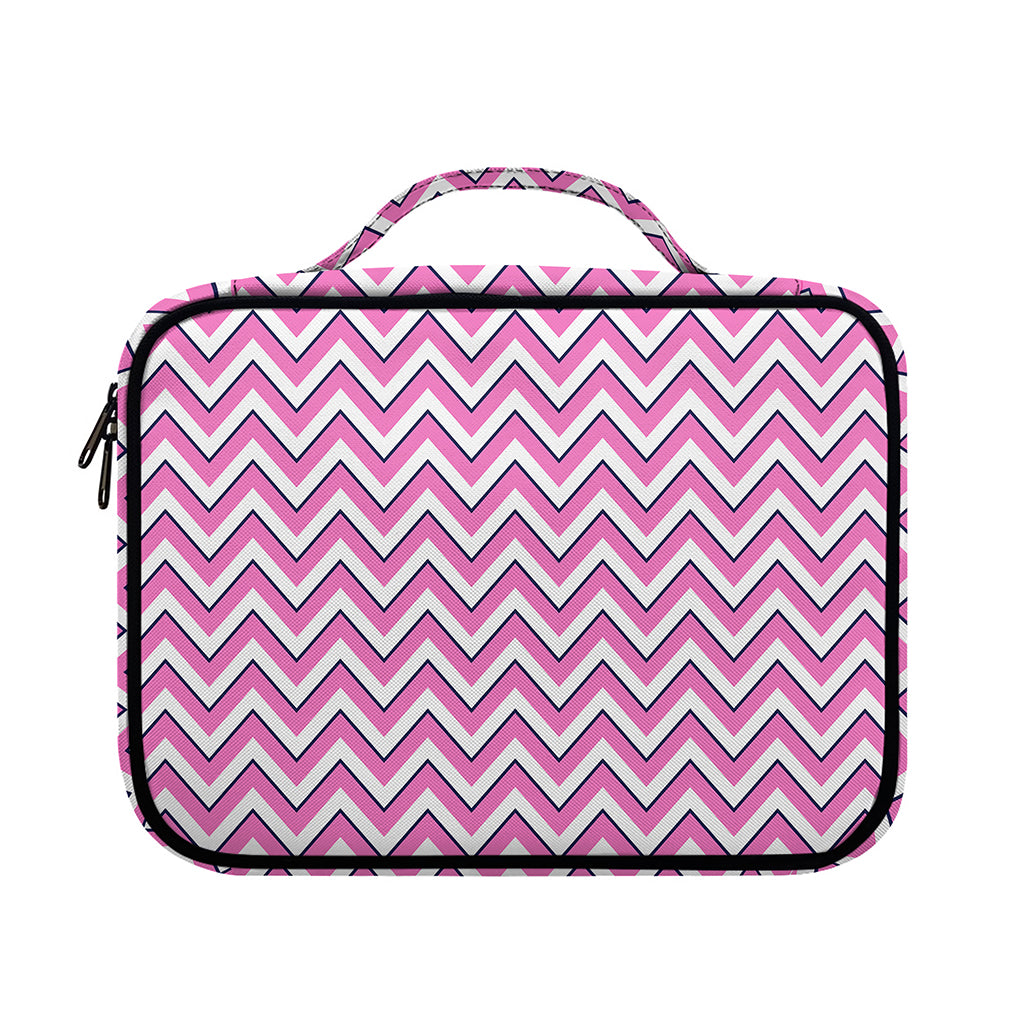 Pink White And Navy Chevron Print Briefcase Bible Bag