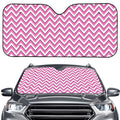 Pink White And Navy Chevron Print Car Windshield Sun Shade