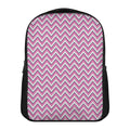 Pink White And Navy Chevron Print Casual Backpack