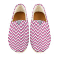 Pink White And Navy Chevron Print Casual Shoes