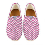 Pink White And Navy Chevron Print Casual Shoes