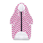 Pink White And Navy Chevron Print Dog Zip Up Hoodie