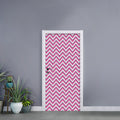 Pink White And Navy Chevron Print Door Sticker