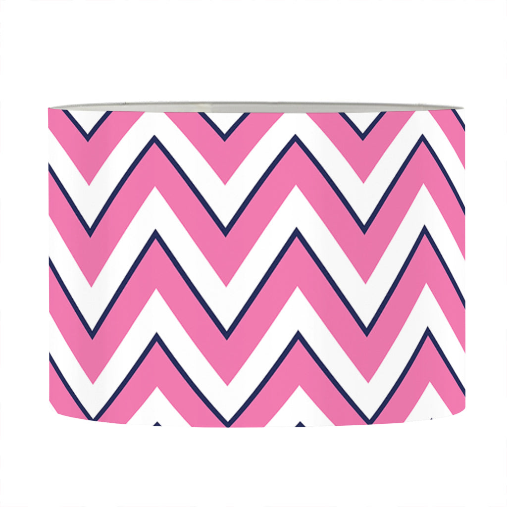 Pink White And Navy Chevron Print Drum Lamp Shade