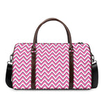 Pink White And Navy Chevron Print Duffle Bag