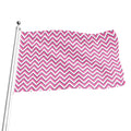 Pink White And Navy Chevron Print Flag