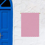 Pink White And Navy Chevron Print Garden Flag