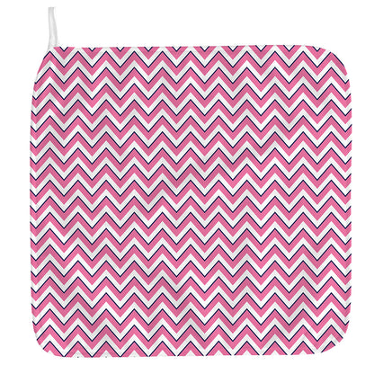 Pink White And Navy Chevron Print Hand Towel