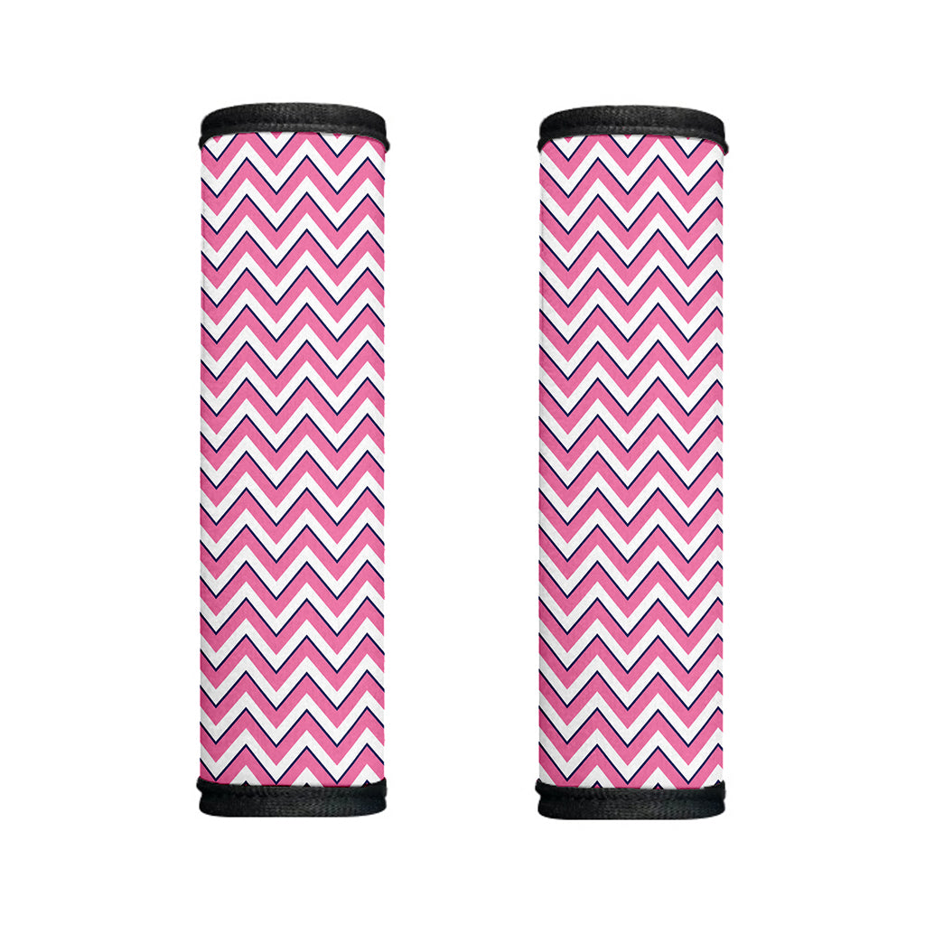 Pink White And Navy Chevron Print Handle Covers