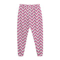 Pink White And Navy Chevron Print Jogger Pants