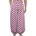Pink White And Navy Chevron Print Lantern Pants