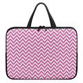 Pink White And Navy Chevron Print Laptop Sleeve With Handle
