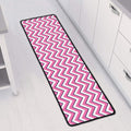 Pink White And Navy Chevron Print Long Kitchen Mat