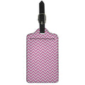 Pink White And Navy Chevron Print Luggage Tag