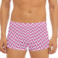 Pink White And Navy Chevron Print Men's Short Boxer Briefs