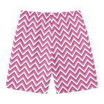 Pink White And Navy Chevron Print Men's Swim Trunks