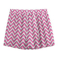 Pink White And Navy Chevron Print Mesh Shorts