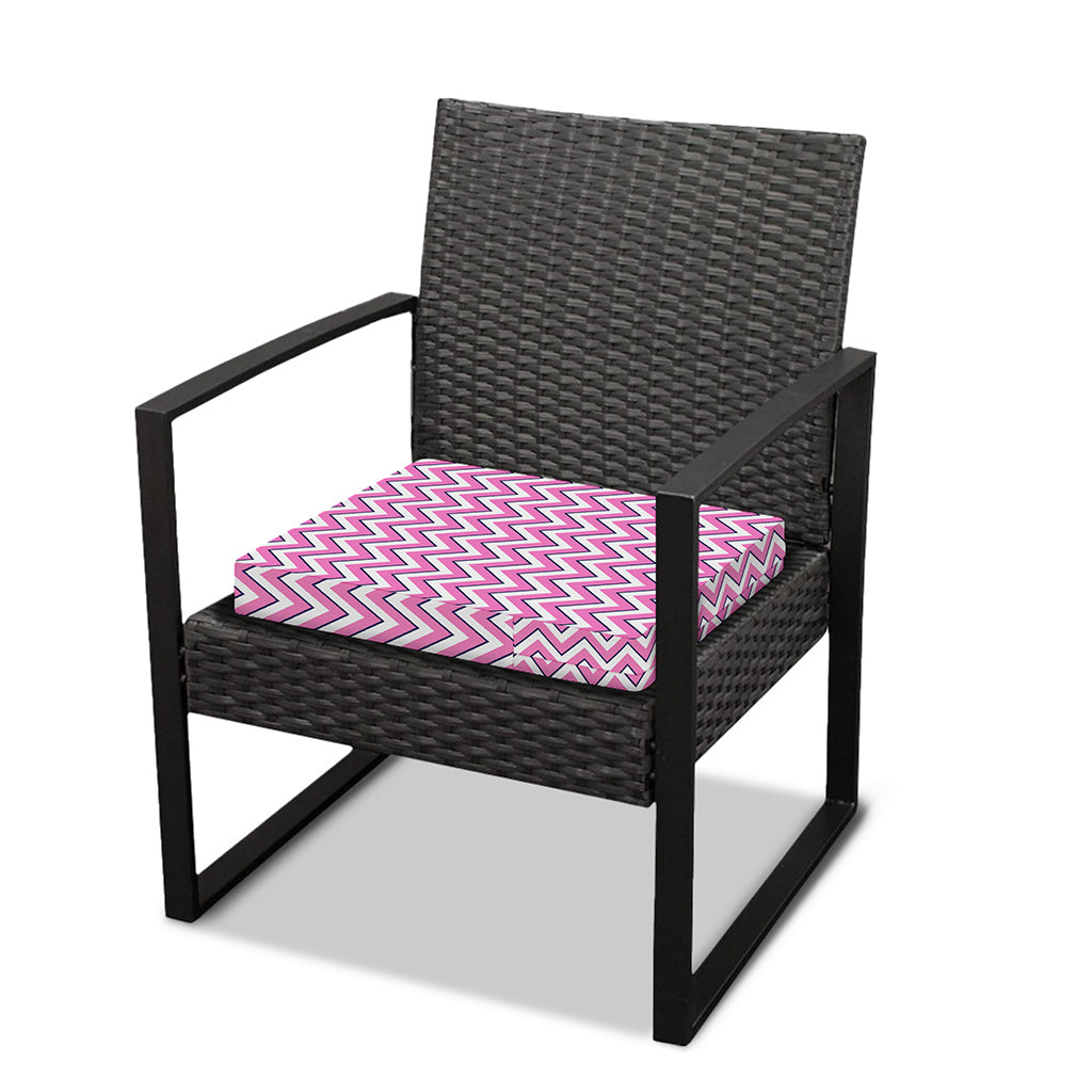 Pink White And Navy Chevron Print Outdoor Seat Cushion Cover