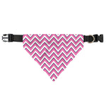 Pink White And Navy Chevron Print Over The Collar Dog Bandana
