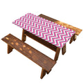 Pink White And Navy Chevron Print Picnic Table Cover