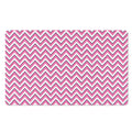 Pink White And Navy Chevron Print Polyester Doormat