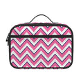 Pink White And Navy Chevron Print Portable Lunch Bag