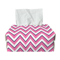 Pink White And Navy Chevron Print Rectangle Tissue Box Cover